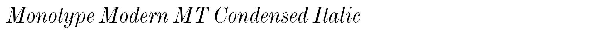 Monotype Modern MT Condensed Italic image